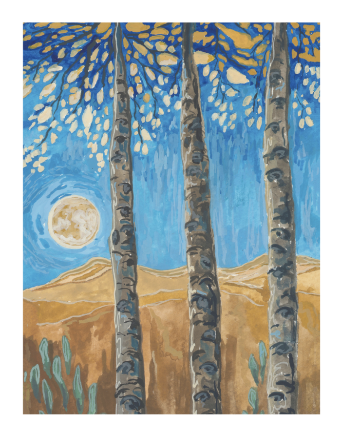 Three Aspens Fine Art Print